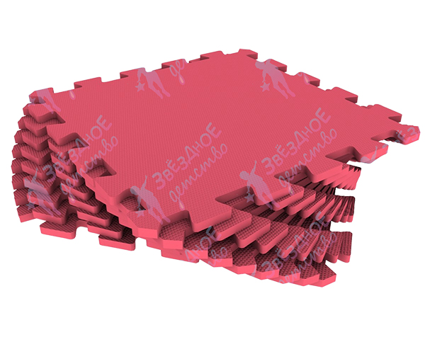 Универсальный ковер-пазл. 1кв.м. Красный