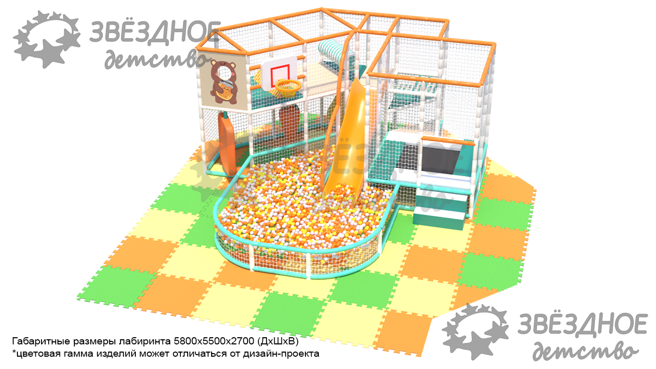 Детский лабиринт "Медвежонок с мёдом"