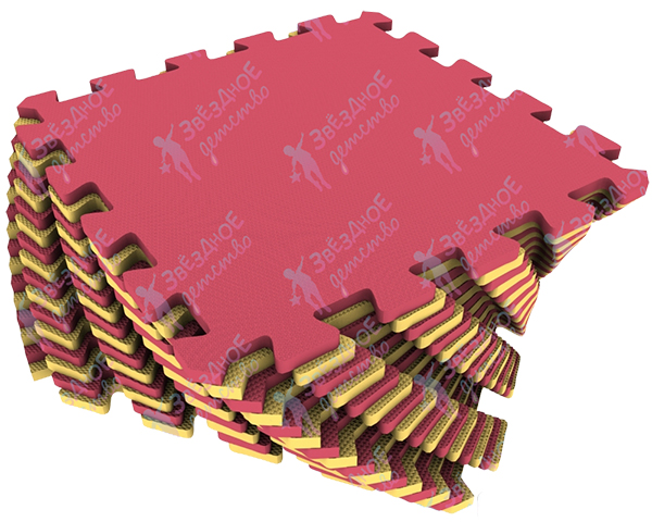 Универсальный ковер-пазл желто-красный