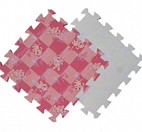 Модульное покрытие 2-стороннее "розовая клетка+собачки"