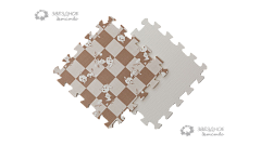 Модульное покрытие 2-стороннее "коричневая клетка+собачки"